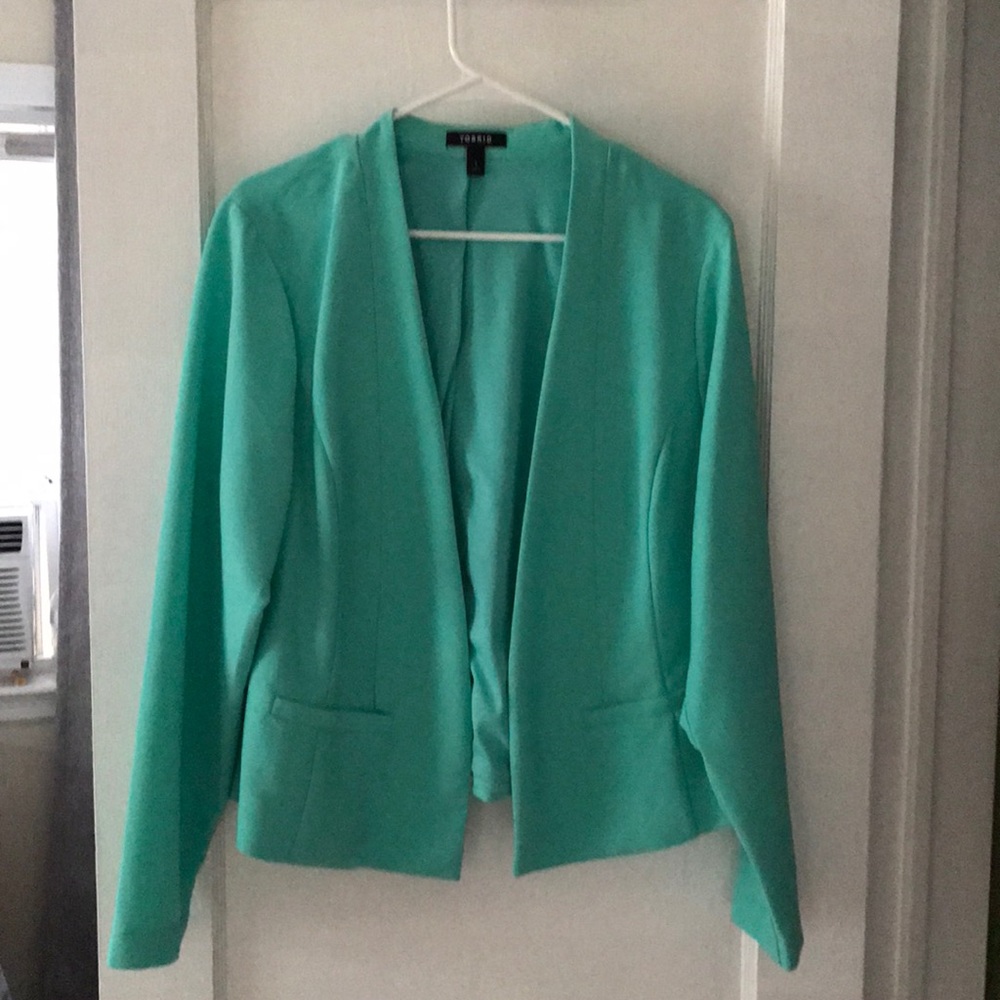 Teal blazer from Torrid light weight